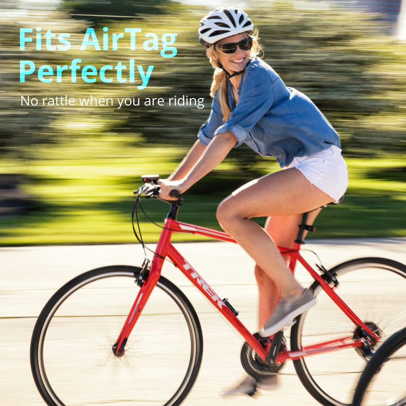 Bike Mount for AirTag, Waterproof Protective Aluminum Alloy Holder Hides AirTag Under Bicycle Bottle Cage, Bike GPS Tracker, Anti-Theft and Anti-Shake (Security Screws & Allen Key Included)