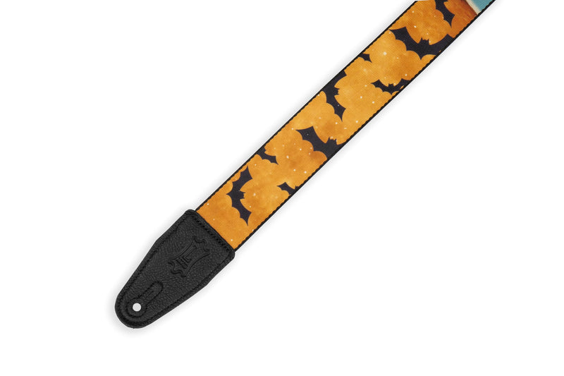 [AUSTRALIA] - Levy's Leathers Halloween Guitar Strap 2" Wide Polyester with Tri-Glide Adjustment; Batty Witch (MP2H-003) 