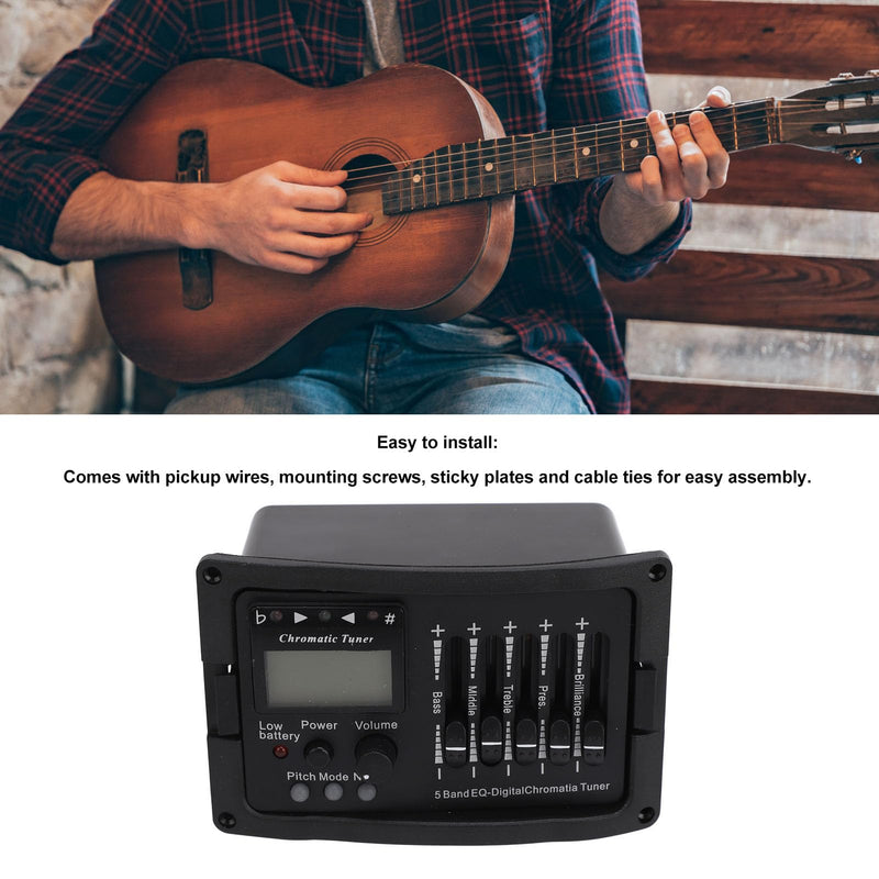 Guitar Preamp EQ Equalizer 5 Band 5 Professional Acoustic Guitar Preamplifier Equalizer with Tuner
