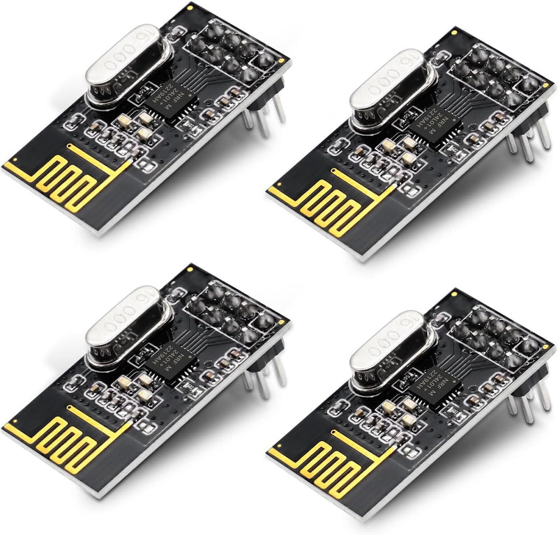 HENGBIRD 4 Pcs nRF24L01 + Wireless Transceiver Module NRF24L01 + 2.4G Wireless Transceiver Radio Transceiver Module RF PI ARM Model Wireless 200M Communication Module Upgrade