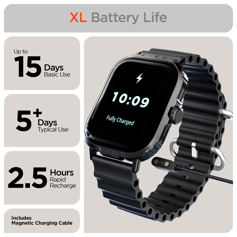 HyperGear FIT X2 Smartwatch + Fitness Tracker 2" Large IPS LCD Display, Heart Rate, Blood Oxygen, Sleep Quality & More, 100+ Exercise Modes, GPS Route Mapping & Strength Training Programs