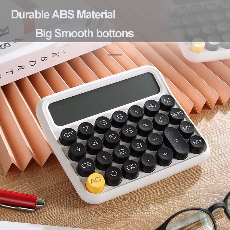 [AUSTRALIA] - Calculators, Benkaim Desk Calculator,Basic Standard Calculator,12 Digit Large LCD Display Big Button Calculator for School, Home & Business Use(Beige) Beige 