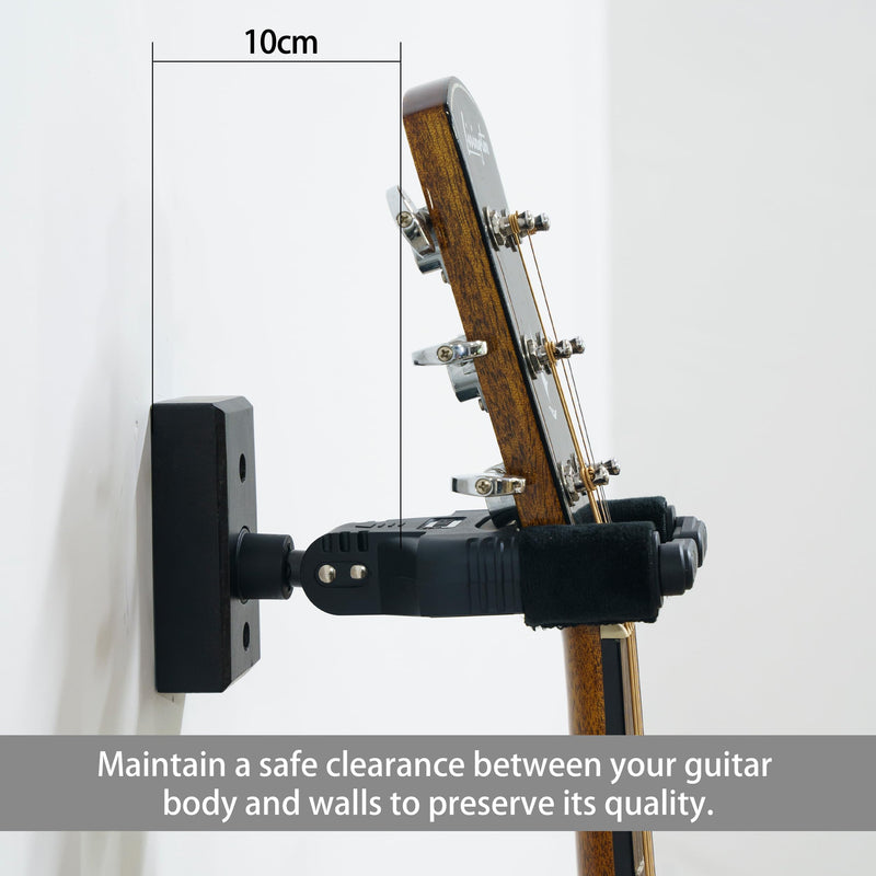 Sondery Guitar Wall Mount Hanger, Auto Lock and Adjustable Hook Holder for Acoustic and Electric Guitar, Ukulele, Bass, Banjo and Mandolin, Safely Cradles Nitro-Finished and High-End Guitars 3 Pack