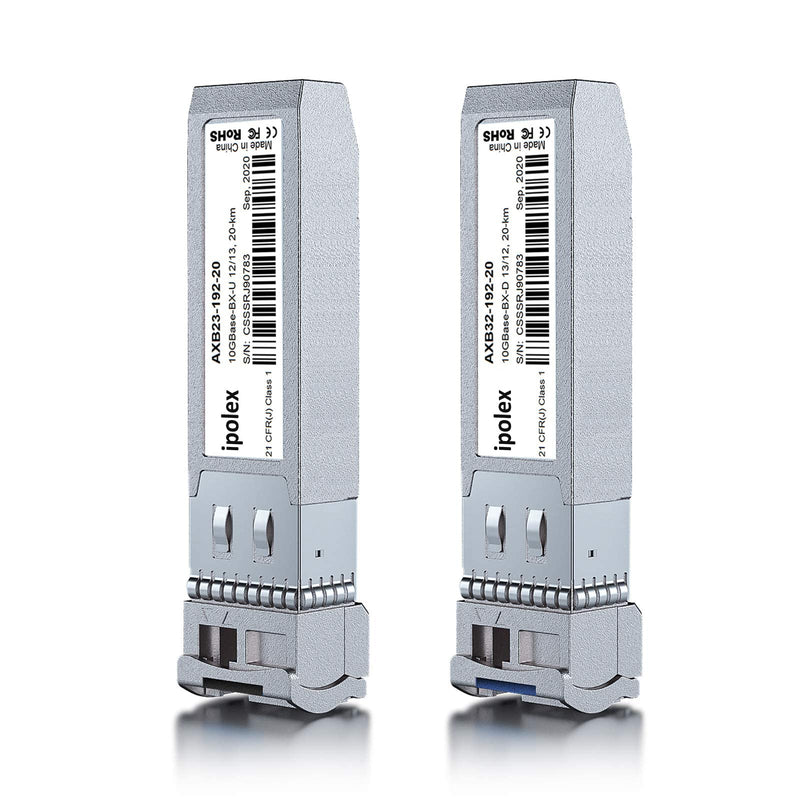 ipolex a Pair of 10GBase-BIDI Transceiver Compatible with Cisco SFP-10G-BXD-I/SFP-10G-BXU-I, 10G SFP+ BiDi 1330nm-TX/1270nm-RX, SMF, up to 20 km, for Cisco, Ubiquiti UniFi, Netgear,D-Link and More 6)10G Bidi: 20km x1