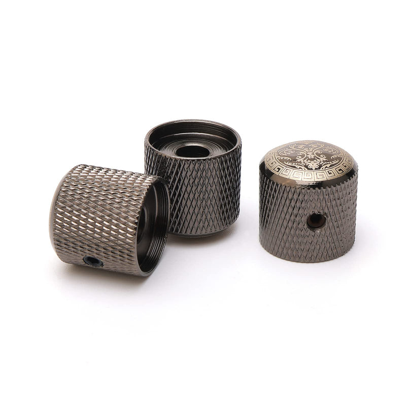 3PCS Classical Guitar Knobs Vintage-Inspired Engraved Metal Volume Tone Knobs for 6mm Shaft Pots Guitar