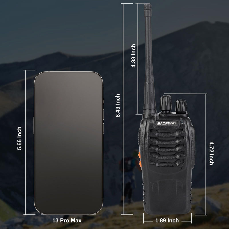 [AUSTRALIA] - Baofeng Walkie Talkies 888S Rechargeable Long Range with Earpieces for Adults, 16 Channel Professional Radio Handheld Two Way Radios Li-ion Battery and Charger Included 2pack with 2earpiece 