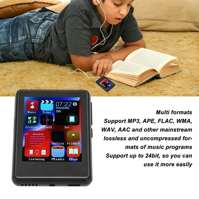 [AUSTRALIA] - Bluetooth MP3 Player with Full, HiFi Stereo Music Player with FM Radio, E Book, Recording, Portable Music Device with Headphones Support up to 256GB (Black) 