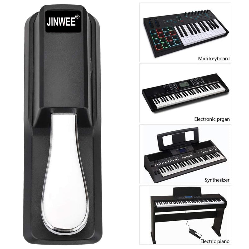 Piano Sustain Pedal，Digital Piano and Keyboard Sustain Pedal with Polarity Switch Compatible for Most Digital Pianos, Yamaha, Casio and MIDI Keyboards(Black) Small