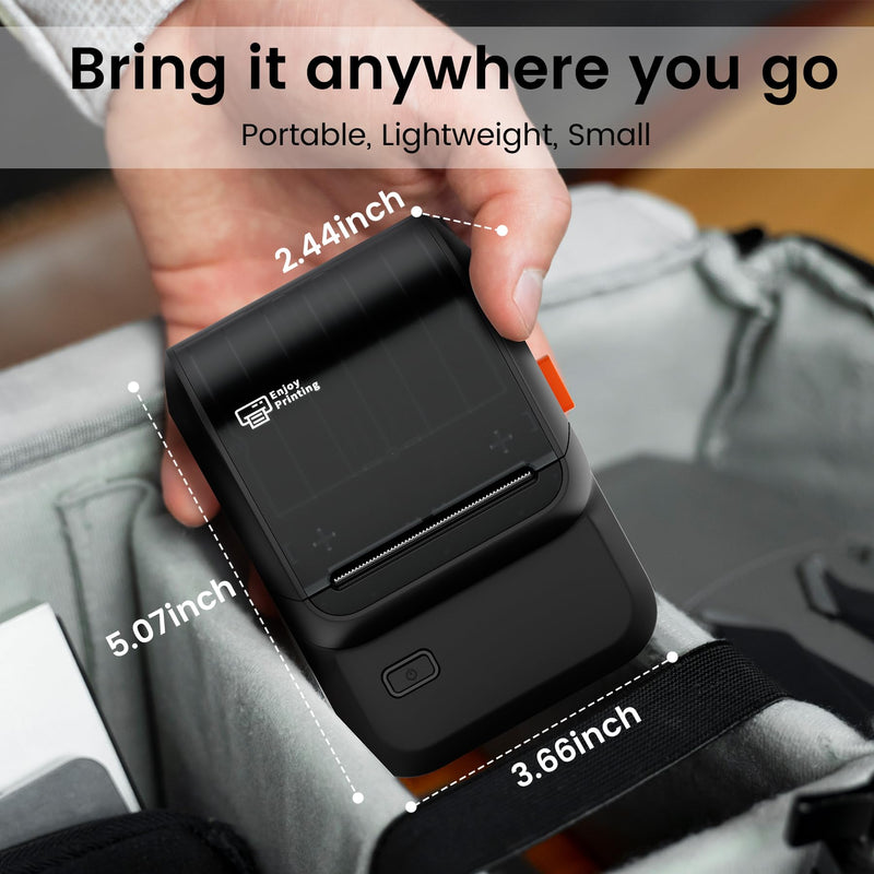 [AUSTRALIA] - Label Maker, Thermal Label Maker, Barcode Label Printer for Small Business, Bluetooth Label Maker Machine Compatible with Phone & PC, Inkless Portable Label Makers for Address, Logo, Barcode Black 