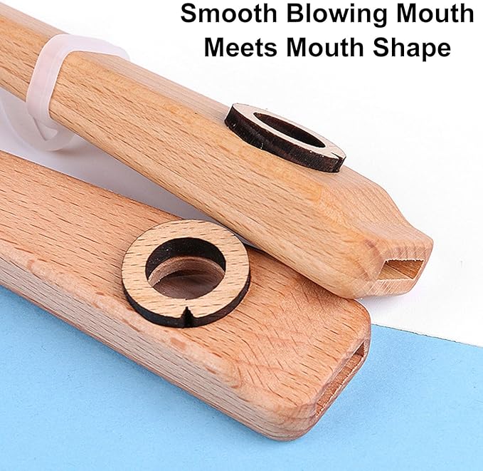 Alnicov Wooden Kazoo Orff Instruments Ukulele Guitar Partner Wood Harmonica