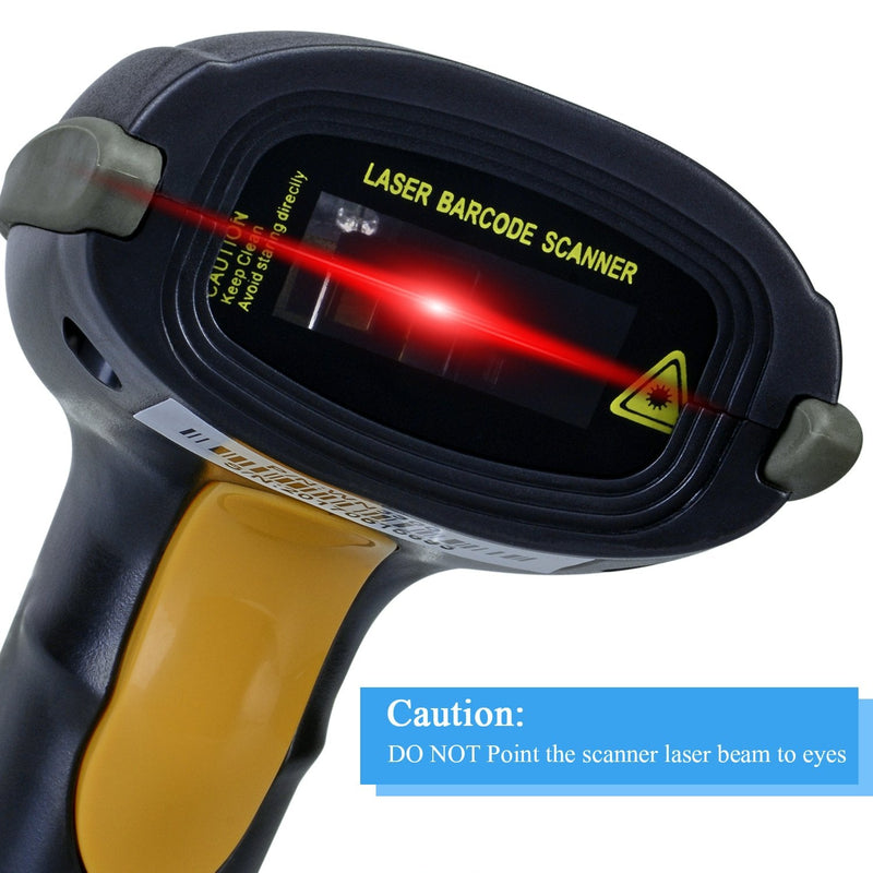 [AUSTRALIA] - WoneNice USB Laser Barcode Scanner Wired Handheld Bar Code Scanner Reader Black 