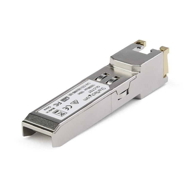 StarTech.com Juniper SFP-1GE-FE-E-T Compatible SFP Module - 1000BASE-T - SFP to RJ45 Cat6/Cat5e - 1GE Gigabit Ethernet SFP - RJ-45 100m - (SFP1GEFEETST) | 1000BASE-T, 1GE Gigabit Ethernet SFP, SFP to RJ45 Cat6/Cat5e, RJ-45 100m