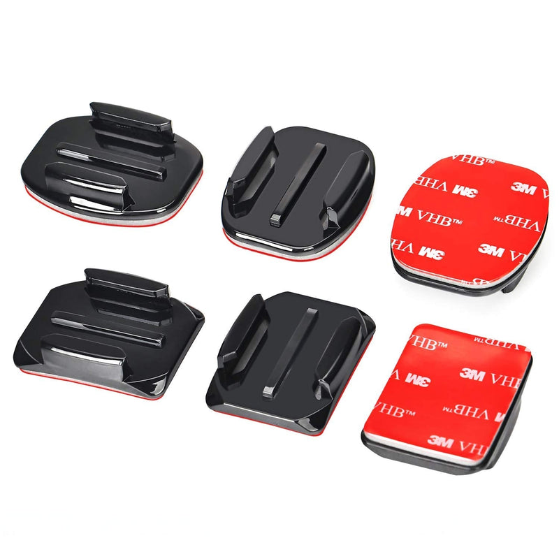 Sametop Helmet Adhesive Sticky Mounts Curved Attachment Flat 3M Mount Compatible with GoPro Hero 12 11 10 Max 9 8 7 6 5 4 Session DJI Osmo Action Cameras (6 Packs) 6 Packs