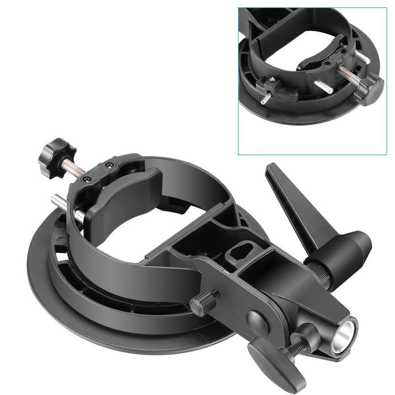 NEEWER S Type Bracket Holder with Bowens Mount for Square Head Flash Speedlite Compatible with Godox AD200Pro NEEWER Z760 NW760 NW700 TT560 Q3, Large Handle, Umbrella Mount, ST-FS