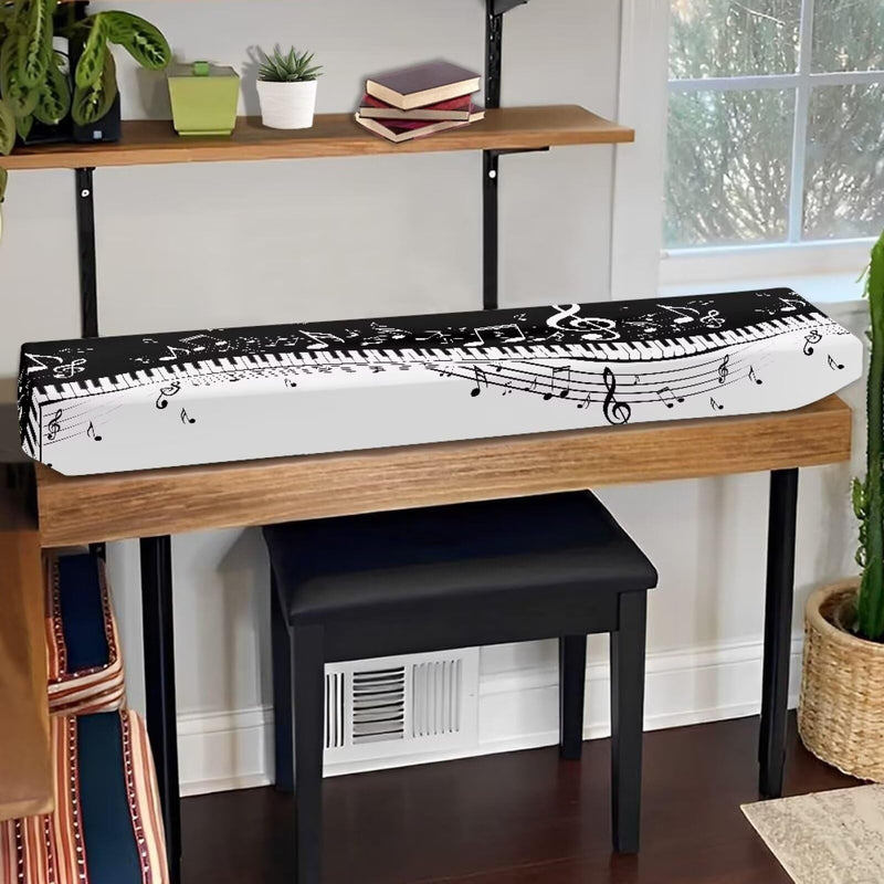 Piano Print Piano Keyboard Dust Cover 88 Keys Full Cover Piano Keyboard Covers Stretchy Waterproof Cloth Electric Piano Keyboard Covers L Size (88 Keys)
