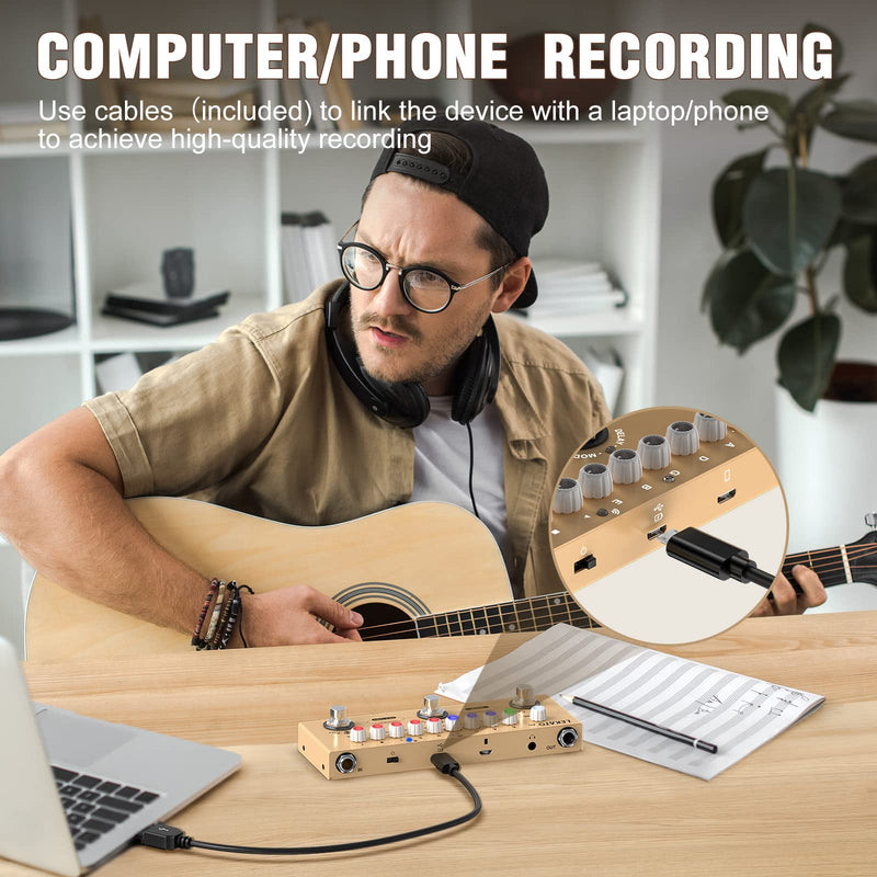 [AUSTRALIA] - LEKATO Multi Effects Pedal for Acoustic Guitar, with IR Loading 9 AMP Models, Acoustic Multi Effects Processor, Bluetooth 5.0,Recording, Built-in Battery 