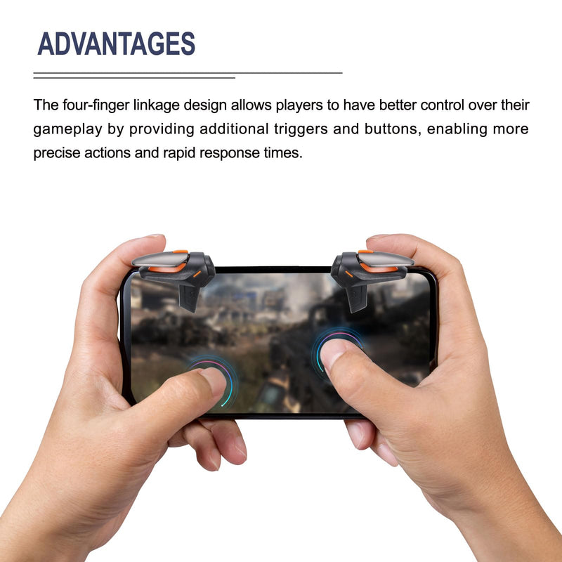 MECCANIXITY Gaming Trigger Mobile Game Controller 1 Pair Single Shot Fire Keys Universal Shooter Sensitive for 4.7-6.5 Inch Cell Phone