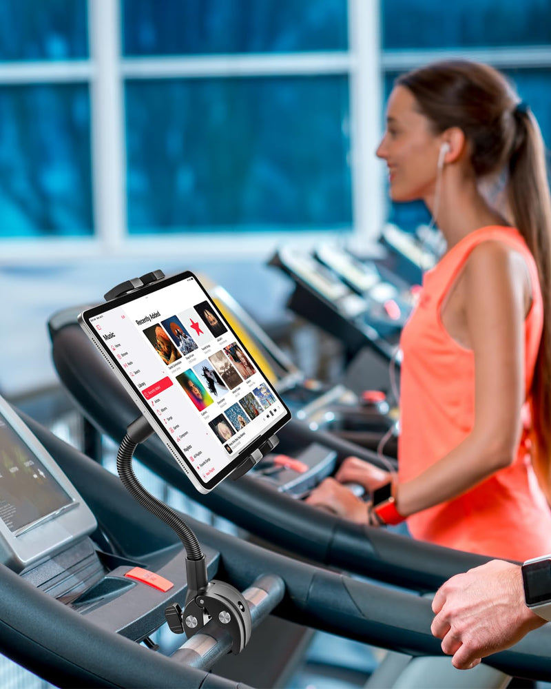 [AUSTRALIA] - Gooseneck Tablet Holder for Wheelchair/Stroller/Golf Cart/Boat/Mic Stand/Indoor Cycling Bike/Gym Bicycle Handlebar Clamp, Compatible with 4.7-13" iPad Pro/Air/Mini, iPhone, Galaxy, Fire HD, E-Book 