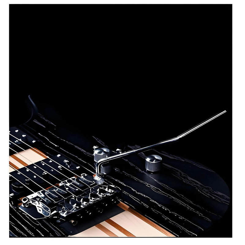 [AUSTRALIA] - Double Locking Tremolo Bridge System with Arm - Compatible with Floyd Rose & Strat Electric Guitars, Chrome Replacement Part (Silver) Silver 