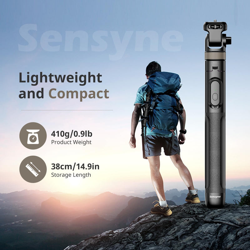 Sensyne 72" Phone Tripod, Extendable Tripod for iPhone & Selfie Stick with Detachable Phone Holder & Wireless Remote, iPhone Tripod Compatible with All Cell Phones, Camera