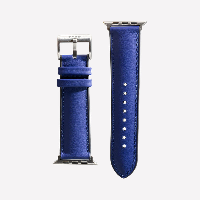 ZTAR Watch Strap Band for Apple Watch Ultra iWatch 2/1 Series 9/8/7/6/5/4/3/2/1/SE 49MM/45MM/44MM/42MM Premium Leather Silicone back Waterproof Strap Wristbands Replacement Men Women - HYDRO LUX NAVY BLUE