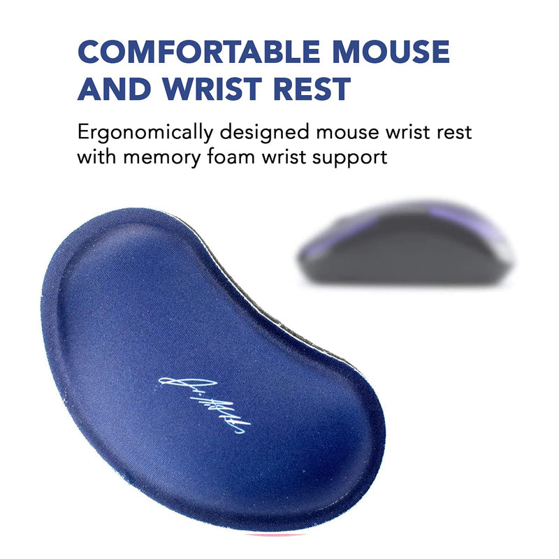 Doctor Developed Ergonomic Wrist Rest for Mouse & Keyboard and Perfect for Good Wrist Health, Posture & Joint Conditions by Dr Arthritis - Blue