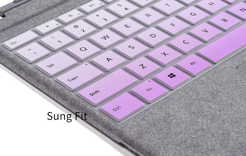 CaseBuy Keyboard Cover for New Microsoft Surface Pro 7 12.3 inch 2020+ / Surface Pro 6 2018 / Surface Pro 5 2017 / Surface Pro 4, Surface Pro Accessories, Ombre Purple