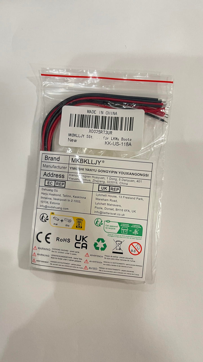 [AUSTRALIA] - 5Pcs 6mm DC 12-24V Red/Yellow/Blue/Green/White LED Metal Indicator Light Waterproof Signal Lamp with 150mm Cable Length Metal LED Indicator Light and Wiring Cap for Car Interior Trucks Boats 