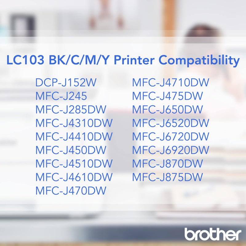 Brother LC1032PKS Printer High Yield Cartridge Ink Black (2-Pack) Cartridges