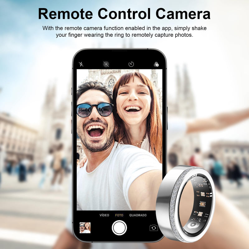 Health Tracker Smart Ring for Men Women-IP68 Waterproof Sleep Tracker with Heart Rate/Blood Pressure/Blood/Physiological Cycle/Oxygen Tracking, Step Counter, iOS & Android Compatible (8#) 8#