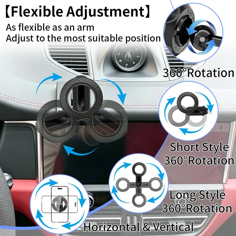 Car Phone Holder Mount for Porsche Macan 2015-2026 and Cayenne 2019-2023 | Accessories Magnetic Cellphone Stand, Cell Phones Navigation Charging Screen Cradles,Double 360°Rotation,for Magsafe Magnet