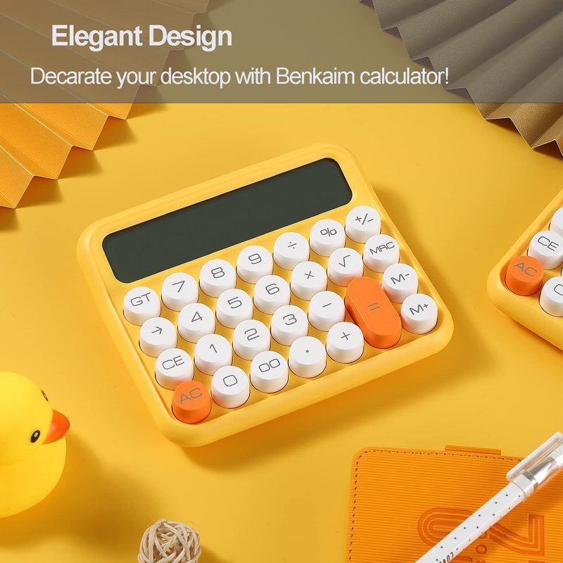 [AUSTRALIA] - Calculators, Benkaim Desk Calculator,Basic Standard Calculator,12 Digit Large LCD Display Big Button Calculator for School, Home & Business Use(Beige) Beige 