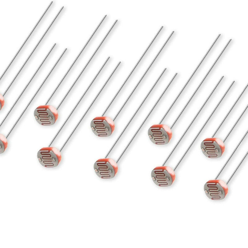 Comforty 20pcs 5mm Ohm Photoresistor LDR Resistor 5528 GL5528 Light Dependent Photoconductor 30pcs Photo Light Sensitive