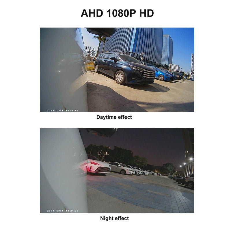 1 Pair Side Rear View Camera,80° AHD 1080P Blind Spot Camera for Monitor Units 25HZ/PAL Video Signal