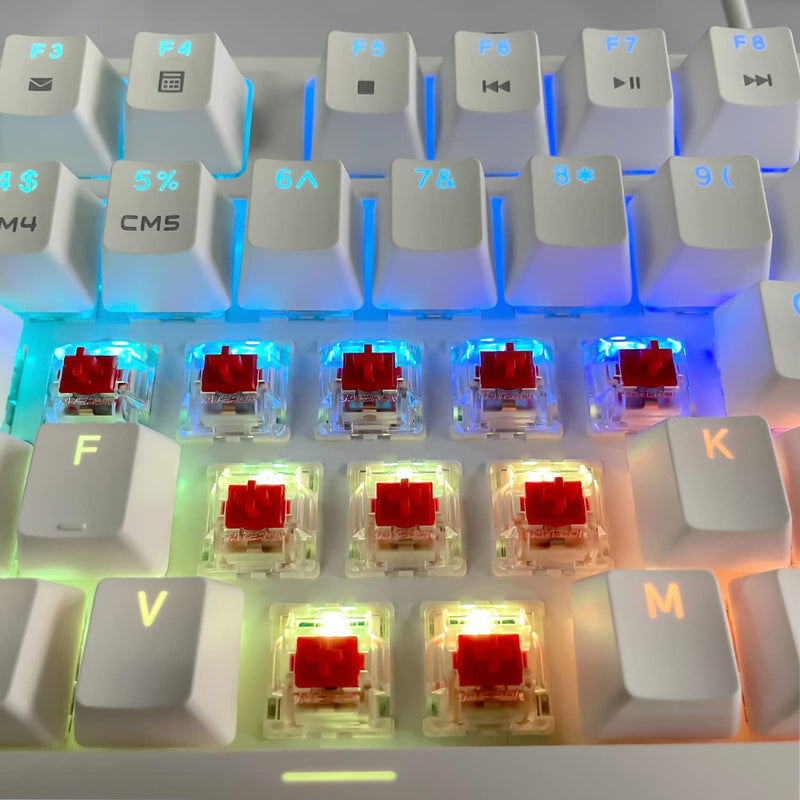 Gateron G Red Pro Switches Pre-lubed 3pin RGB SMD Linear for Gaming Mechanical Keyboard(36 Pcs,Red) 36 PCS