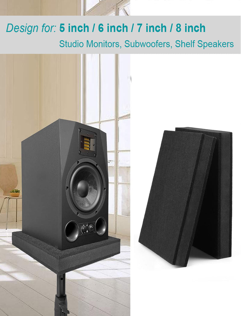 for 5''- 8'' Studio Monitor Speaker Noise Isolation Pads 3-Layer Acoustic Stand Riser Foam Subwoofer Isolation Pad Audio Vibration Platform Stabilizer Medium - for 5-8 inches