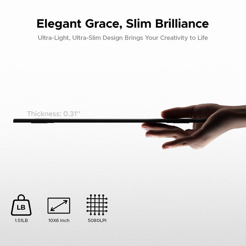 Graphics Drawing Tablet, UGEE M708 10 x 6 inch Large Digital Drawing Pad with 8 Hot Keys 8192 Levels Pen, Graphic Tablets for Computer Graphic Board Creation Sketch for PC/Laptop/Mac OS/Linux/Chrome 10 x 6 inches Wired M708 V3