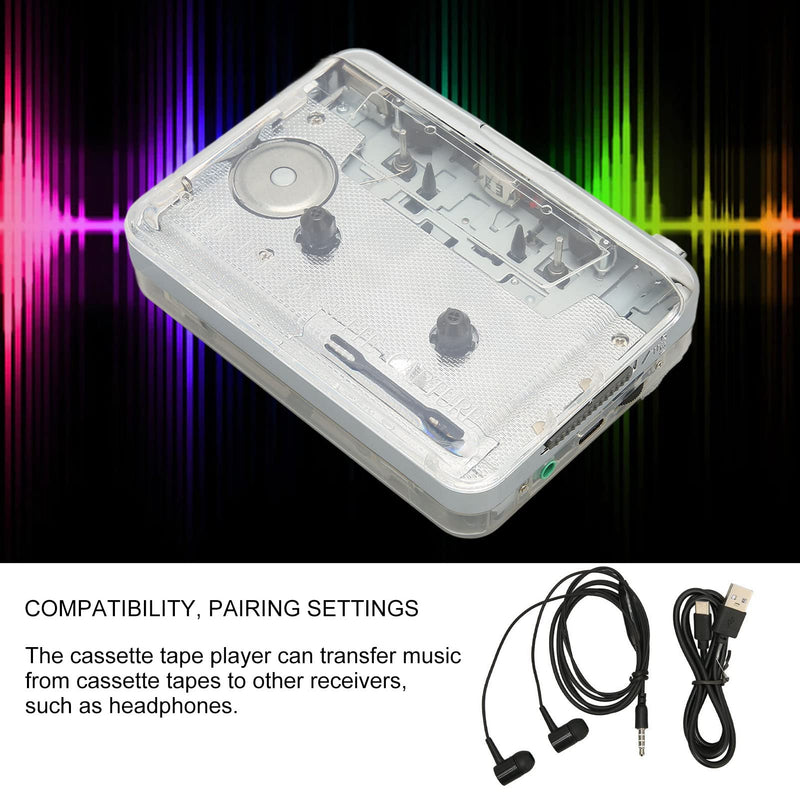 Portable Cassette Player, Cassette Player Pairing Settings Clear Stereo Sound Quality for Travel