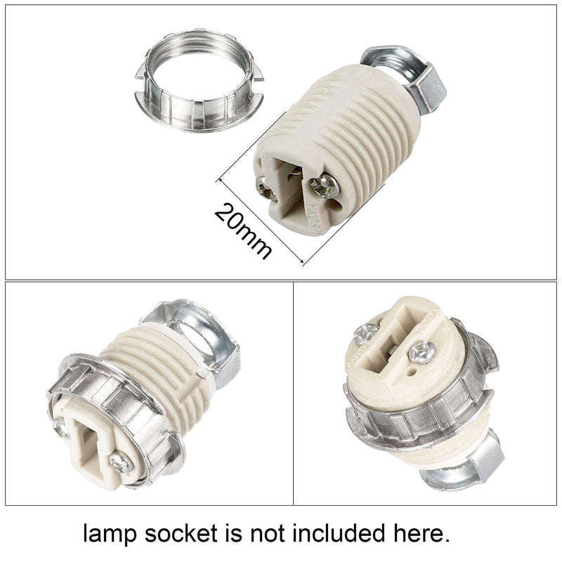 sourcing map G9 Socket Lamp M20 Adapter Ring for Lights Shade Holder White Pack of 4