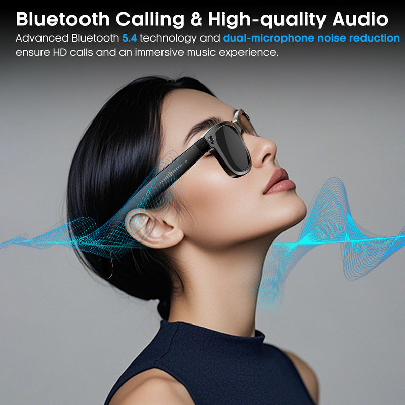 Yowow BIT AI Smart Camera Glasses with 4K Ultra-Wide Anti-Shake Camera,HD1080P Videos, Vlog Recording, AI Translation, AI Voice Assistant, Open Ears, Wi-Fi Transmission, Music Control Sunglasses