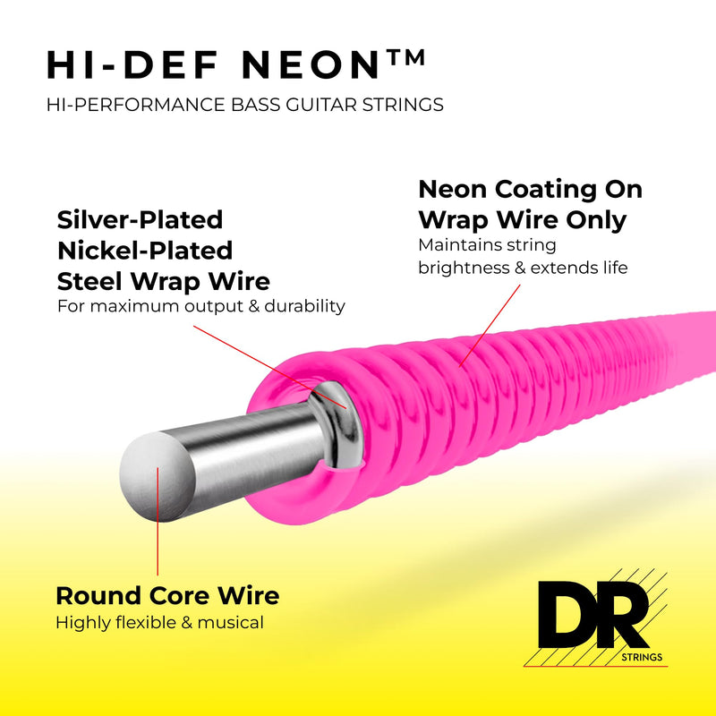 DR Strings HI-DEF NEON Bass Guitar Strings (NPB-40)