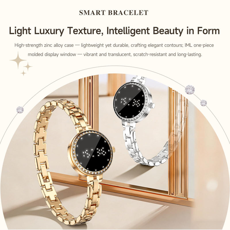 Smart Bracelet for Women Elegant Fitness Tracker Fitness Bracelet with Heart Rate Monitor Sleep Tracker for Android iOS rosegold