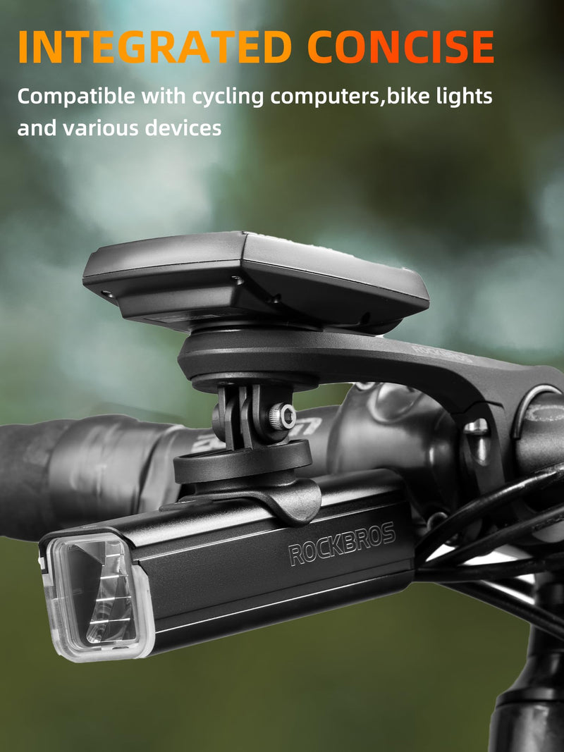 ROCKBROS Out Front Mount Compatible with Garmin, iGPSPORT - Bike Handlebar 1.26’’-1.38’’/ 32-35mm