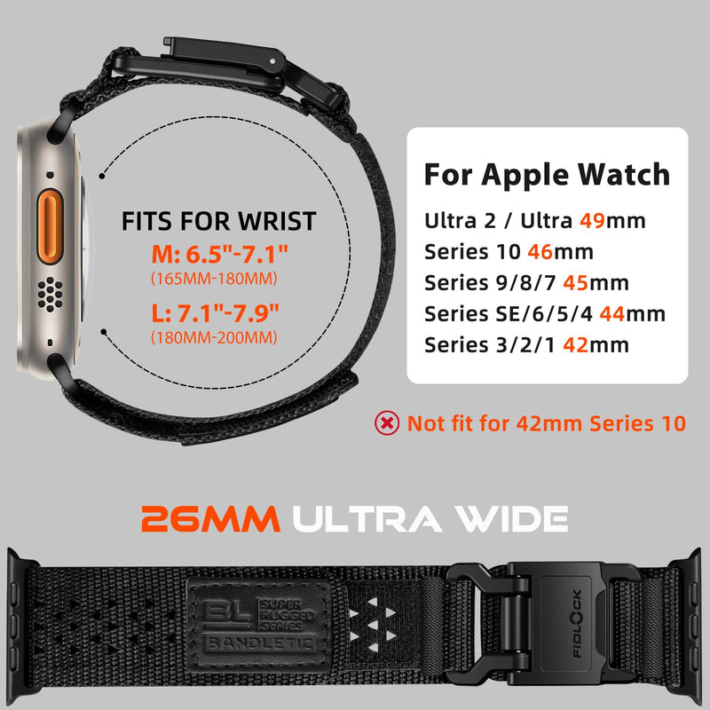 Bandletic Fidlock Magnetic Nylon Bands Compatible with Apple Watch