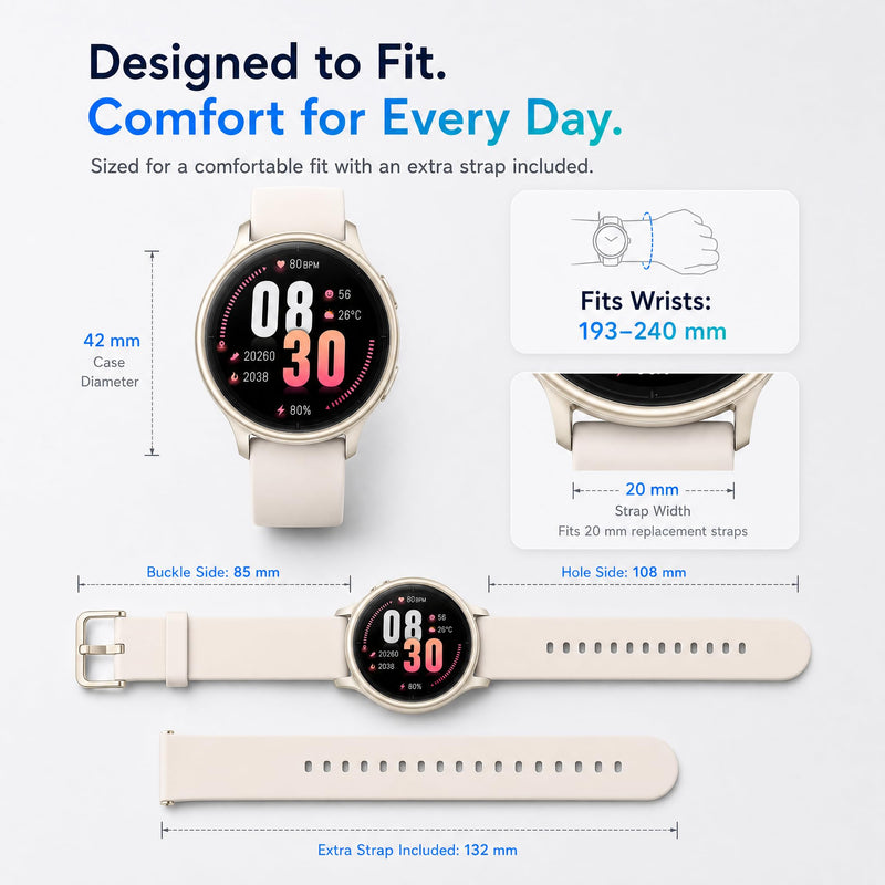 Smart Watch for Women (Answer/Make Call), 1.65" HD Fitness Tracker with Heart Rate/SpO2/Sleep Monitor, Pedometer, 110+ Sports Modes, 3ATM Waterproof, 7-Day Battery, for iOS Android Starlight