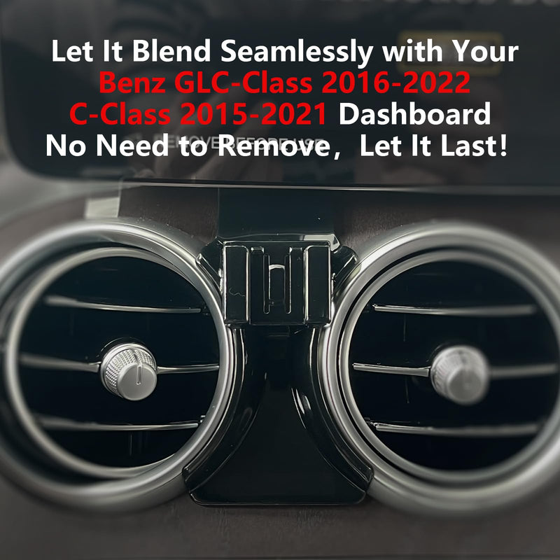CLEC for Mercedes-Benz GLC-Class 2016-2022 C-Class 2015-2021 Magnetic Wireless Car Charger Phone Holder Mount for Benz GLC-Class 2016-2022 C-Class 2015-2021 15W Fast Charging Car Phone Holder Charger