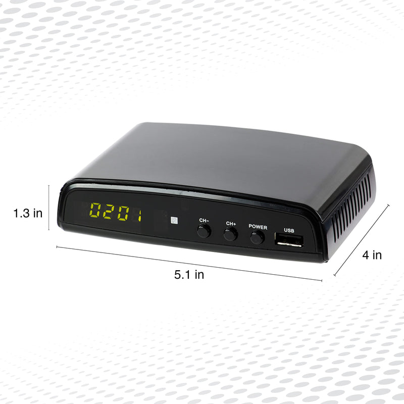 [AUSTRALIA] - QFX CV-103 Digital Converter Box W Ul Adapter, for RF in (Antenna), RF Out, HD Out, and Video Out, USB Recording, Sleep Timer Feature, Black 