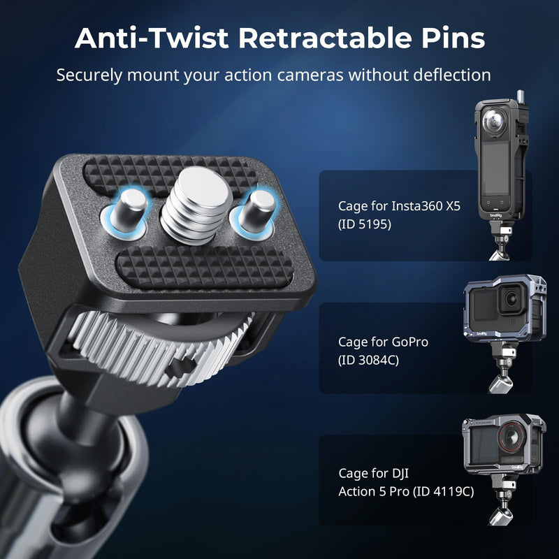 [AUSTRALIA] - SMALLRIG 11 Inch Magic Arm with Crab-Shaped Clamp, Arm with 1/4"-20 Screw and Retractable Pins, for Action Cameras, Monitors, Video Lights, and Microphones - 5311 11 Inches 