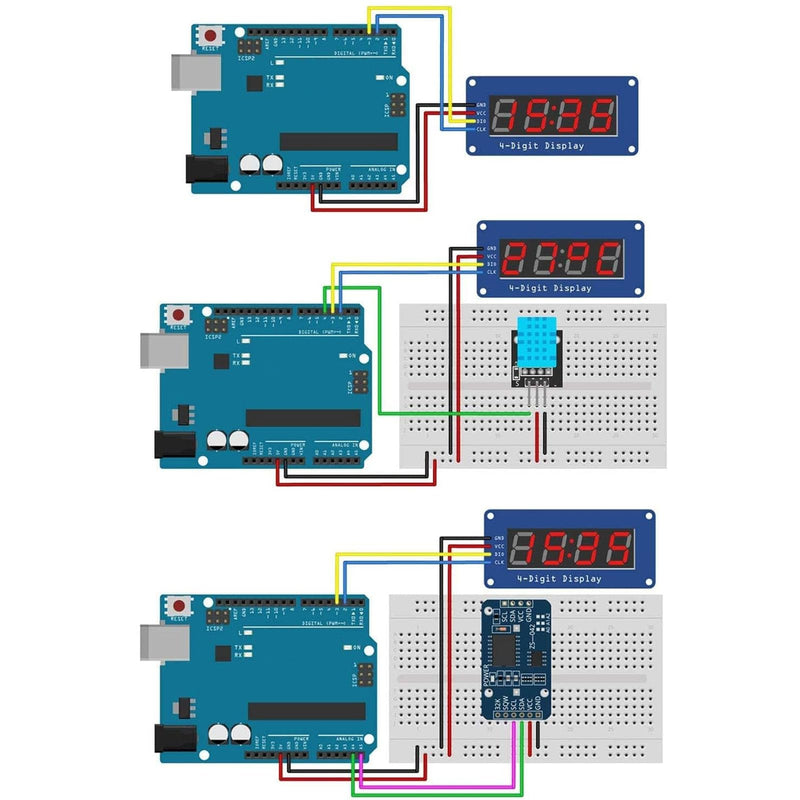 0.36 inch 4-bit digital tube display module with LED display TM1637 driver chip LED display programmable tube clock display for ARDUINO display 7-segment red digital tube uno (3) 3