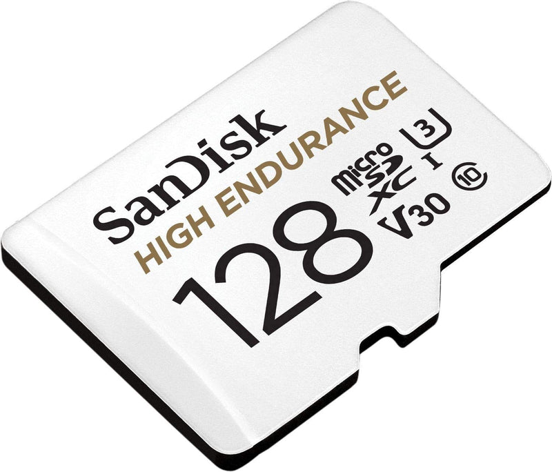 SanDisk High Endurance 128GB TF Card MicroSDXC Memory Card for Dash Cams & Home Security System Video Cameras (SDSQQNR-128G-GN6IA) Class 10 Bundle with (1) Everything But Stromboli MicroSD Card Reader
